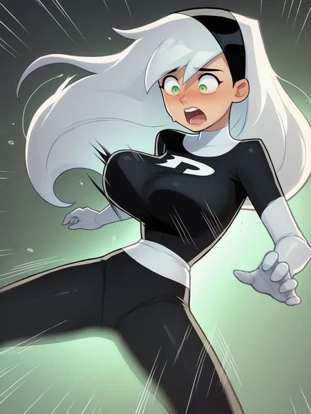 score_9, score_8_up, score_7_up, score_6_up, score_5_up, source_anime, smooth_anime,
danny_phantom, 1girl, solo, green_eyes, white_hair, black_hairband, long_hair, black_bodysuit, ripped_clothes, huge_breasts, bouncing breasts,
1girl, breasts, open_mouth, large_breasts, folded, white_hair, long_hair, spread_legs, veins, blush, blue_hair, solo_focus, gradient_hair, sweat,  motion_lines, motion_blur, bangs, saliva,  bouncing_breasts,  speed_lines,  transluscent, ghost,
<lora:Danny_Phantom_SDXL:1>