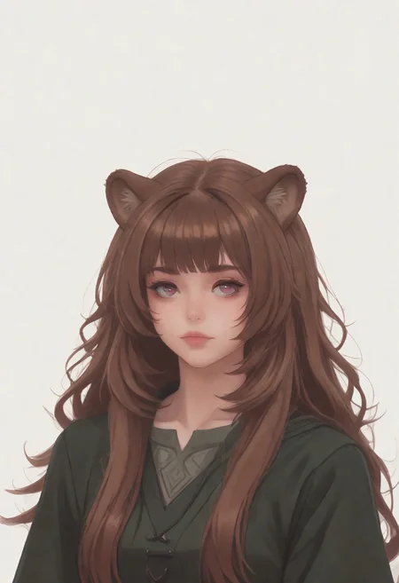 score_8_up, score_7_up, score_6_up, dnd <lora:dnd_flat:0.95> 1girl raphtalia, long hair, bangs, brown hair, animal ears, raccoon ears, raccoon tail, raccoon girl, pink eyes. dramatic lighting, ornate
WHITE BACKGROUND