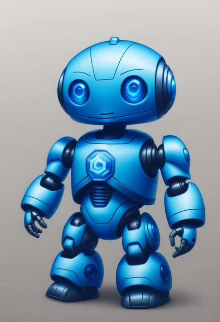 solo, digital art, highly detailed, lv1rubili, CivBot, blue robot, no humans