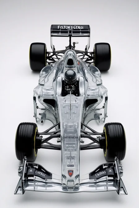 Acrylic, Translucent style, Leyton House Formula One (F1) Race Car.