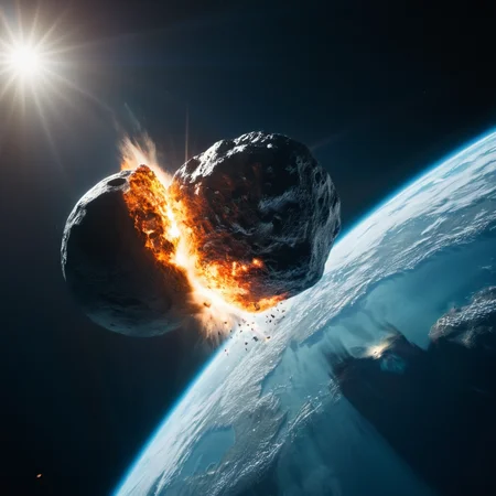 cinematic film still of <lora:collision style:1>
A collision of a asteroid is seen from the earth's atmosphere,no humans,ocean,star (sky),scenery,science fiction,sun,space,explosion,planet,earth (planet),spacecraft , impact, crash, explosion, destruction, strike, wreck, smash, planet, outer-space, galaxy, cinematic, film, different color, real, collision style, shallow depth of field, vignette, highly detailed, high budget, bokeh, cinemascope, moody, epic, gorgeous, film grain, grainy