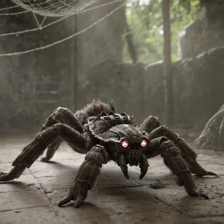 <lora:Colossus-000004:0.7>,giant tarantula sitting in spider net,cinematic,50nm dof,bokeh,realistic,sharp focus,ultra detailed,128k uhd,awardwinning,trending on artstation