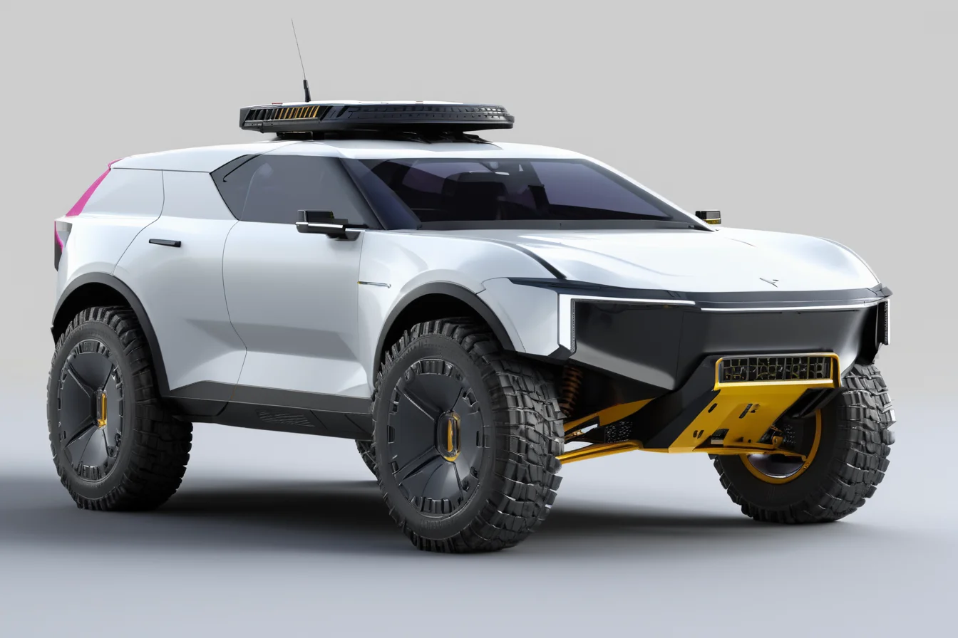 (best quality, masterpiece :1.2),polestar design style,concept Armored Vehicles,future,2D rendering,finely detailed,4k,studio lighting,octane render,product design,<lora:mars666777_Polestar_design_style_v2.0:0.8>,