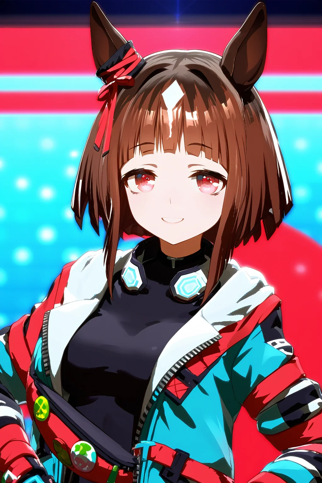 score 9, score 8 up, score 7 up, rating explicit,
detailed background, upperbody, detailed eyes,
Transcend, tranAA, medium breasts, half closed eyes, jacket, black bodysuit, smile,
looking at viewer, <lora:transcend_pony_v1:1>
