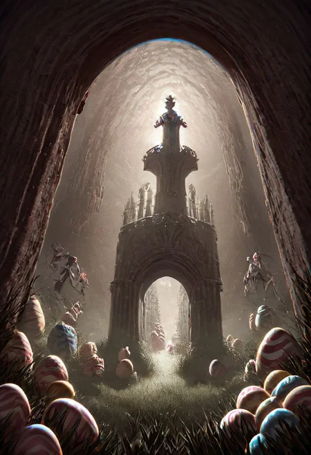 score_9, score_8_up, score_7_up,
crazystair, multidimensional stairs labyrinth, mdsl, indoors, stairs, upside down, walked humans, humans on strairs ,Dark Fantasy page ,evil villain ,darkness, fog, easter eggs, oppositestowers, grass, fog ,Candy Land ,castle ,ais-darkpartz ,dark