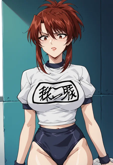 score_9, score_8_up, score_7_up, <lora:r4g4w4:1> r4g4w4,1girl,gym uniform