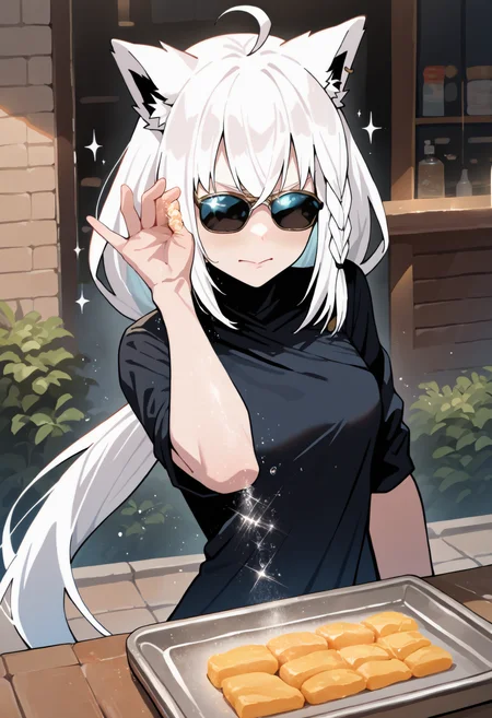 masterpiece, best quality, newest, outdoors, closed mouth, 1girl, solo, saea, salt, sprinkling, sunglasses, food, sparkle, <lora:Salt Bae:1>
shirakami fubuki,
