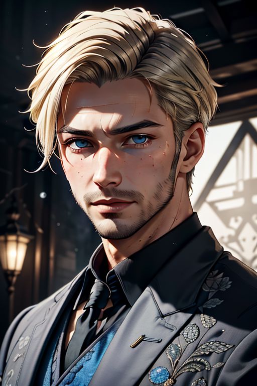 Master piece, highest quality, highest possible OverallDetail, semirealistic,  blue eyes,
Create an elder of a cultivator sect.
The character looks like he is in his late twenties or early thirties. He is handsome.
He has blond styled hair. 
His eyes are blue. Detailed face.