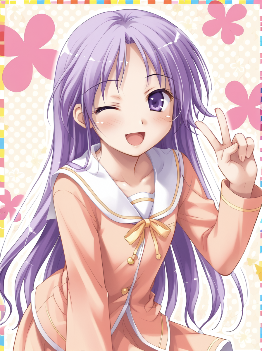 detailed background, shiny skin, posing, rating safe, 
<lora:watajun.pony:1>,
watajun, 
one eye closed, v, peace,  open mouth, 
leaning forward,