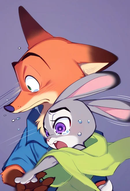 score_9, score_8_up, score_7_up, slapping, motion lines, motion blur
BREAK Nick Wilde, surprised,
BREAK Judy Hopps, crying,
