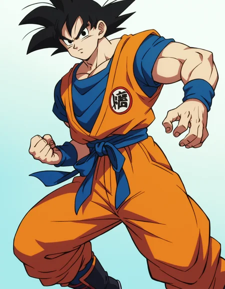 zPDXL, score_9, score_8_up, score_7_up, score_6_up, score_5_up, source_anime, 4k, absurdres, 1boy, solo,
<lora:Broly_v1:0.8> dbsb, son goku, orange dougi, black boots, blue sash, blue shirt, orange vest, orange pants, black hair, spiked hair, black eyes, muscular, looking at viewer, fighting stance,