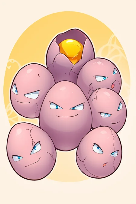score_9, score_8_up, score_8, ,,, , ,,, zzExeggcute, no humans, <lora:ExeggcutePokedexPDXL:1.0>, smug, ,,,, BREAK, smile, looking at viewer, ,,, abstract background, white outline, cowboy shot, ,,, embedding:zPDXL, Expressiveh, ,,, <lora:theOtherHalfPDXL:0.8>, <lora:CatalystStylePDXL:0.6>, <lora:SDXLFaeTastic2400:0.5>, <lora:Expressive_H-000001:0.4>,