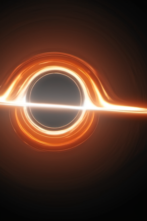 a blackhole with a bright orange fiery accretion disk