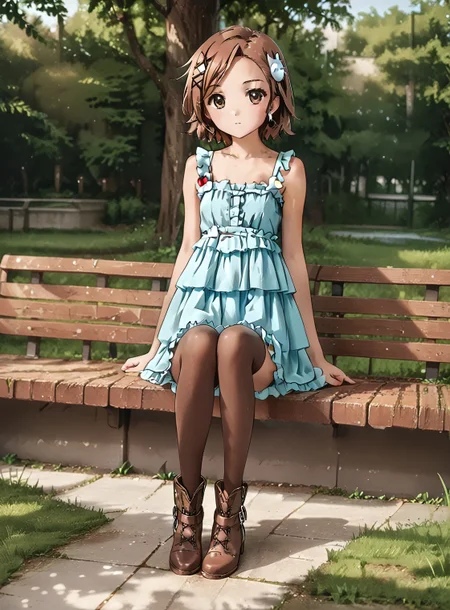 score_9, score_8_up, score_7_up, 1girl,
<lora:BT_Ruffle_Mini_Dress_Pony:0.7> btrufmidr, ruffle, mini, dress,
beautiful girl ankle boots, boots, sitting, thighhighs,
<lora:Kurashima_Chiyuri:0.7> 1girl, brown hair, brown eyes,
Background: Outdoor Park,
soft features, best quality, masterpiece,