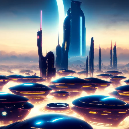 (atompunk style:1) an artist's rendering of a futuristic city at night <lora:Atompunk:0.8>