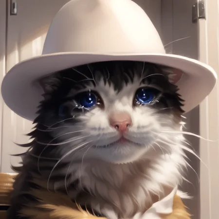score_9, score_8_up, score_7_up,score_6_up, score_3, score_5, score_4,
sad cat meme, no humans, cat, animal focus, realistic, hat, looking at viewer, animal, blue eyes, whiskers, solo, helmet,sad,cry,tears
<lora:sad_cat_pony27:0.8>