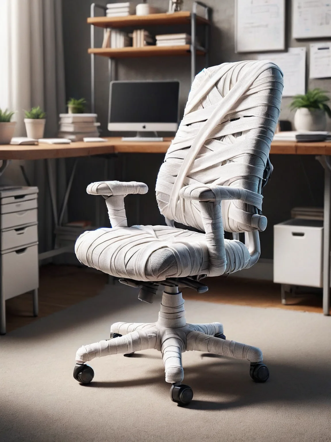 An ais-bndgs office chair tucked neatly under a desk <lora:ais-bndgs-sdxl:1>