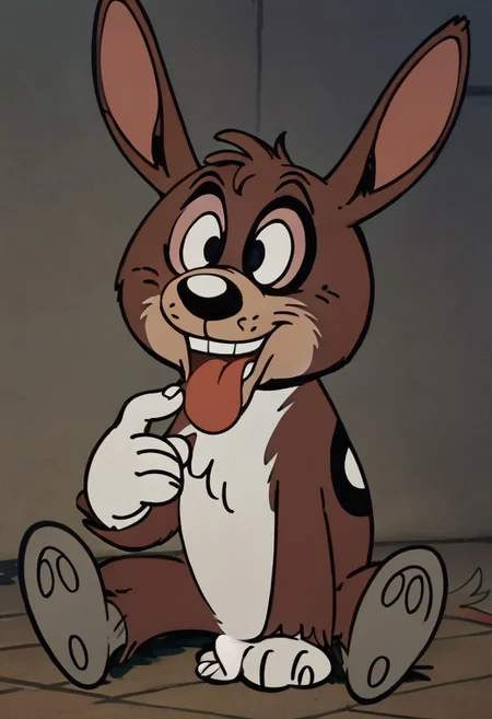 (score_9 | score_8_up | score_7_up) ((masterpiece:1))(best quality,very high quality,ultra detailed:1.2) (2D,cartoon style,anime style)(Smooth:2)(clean blurring) (four fingers on each hand,one thumb on each hand:1), solo, charles, dog, black spot on left eye, white fur, paw, dog paws, donkey dog hybrid, Full Donkey, half donkey, donkey head, donkey ears, donkey tail,