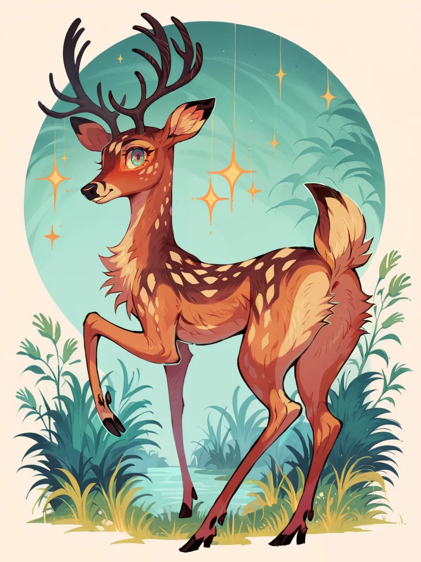 score_9, score_8_up, score_7_up, score_6_up, <lora:br1ghtXLP:1> br1ght, deer