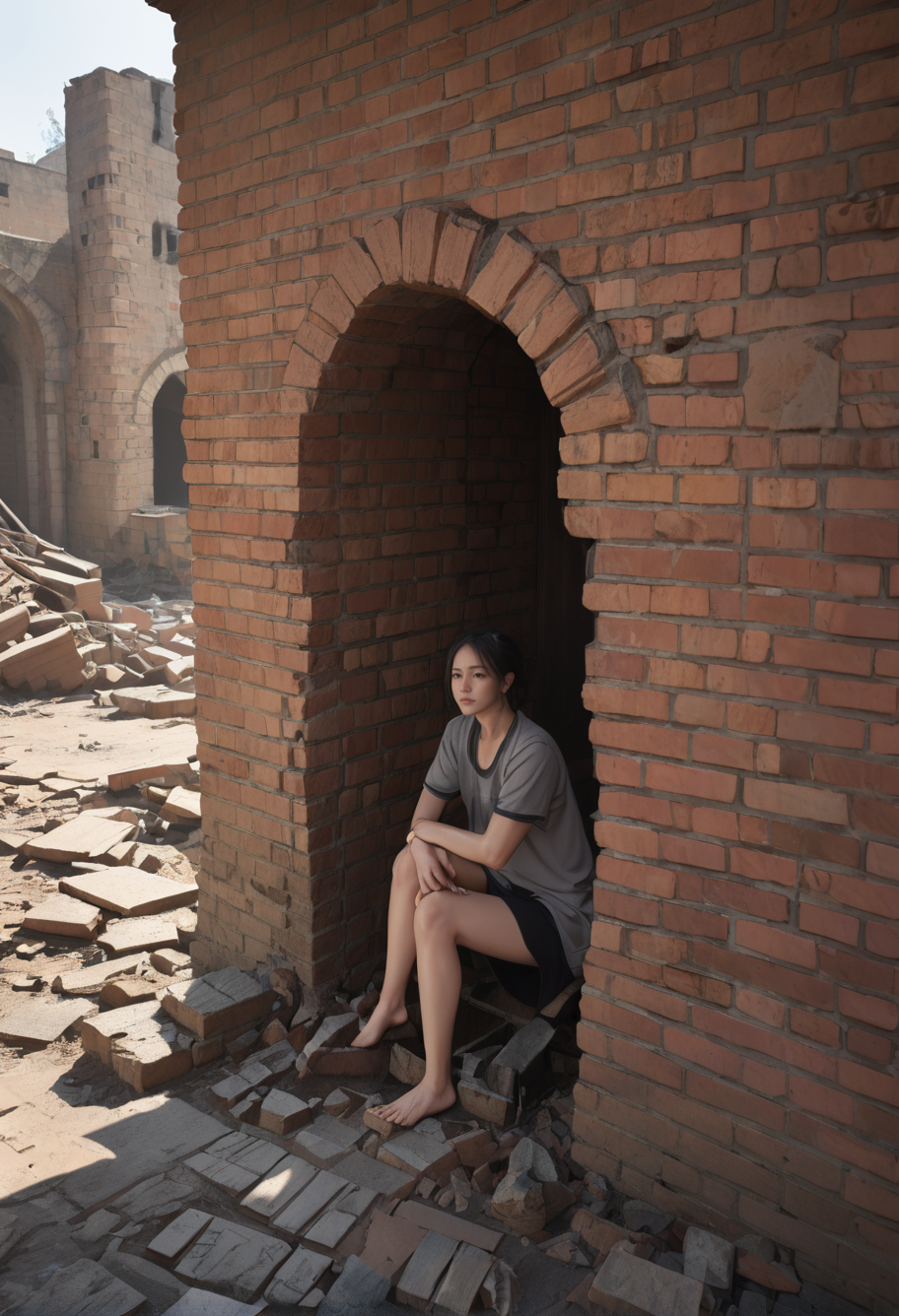,ruanyi1434,brick,ruins,<lora:1434 brick_v1_pony:1>, score_9,score_8_up,score_7_up,,8k,solo,,