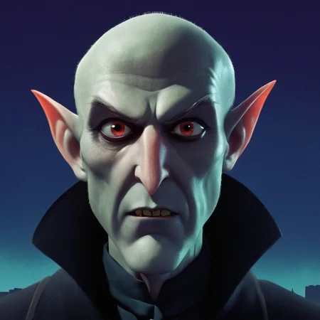 anime artwork of <lora:Nosferatu:0.5>
an animated Nosferatu character in Animated Series Style <lora:Batman The Animated Series Style:1>, anime style, key visual, vibrant, studio anime, highly detailed