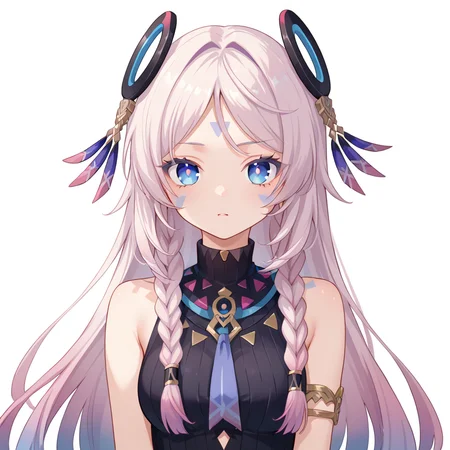 score_9, score_8_up, score_7_up, anime source, simple background, 
1girl,  citlali, braid, blue eyes, pink pupils, gradient hair, long hair, mark,
<lora:citlali_pony_v1:0.7>