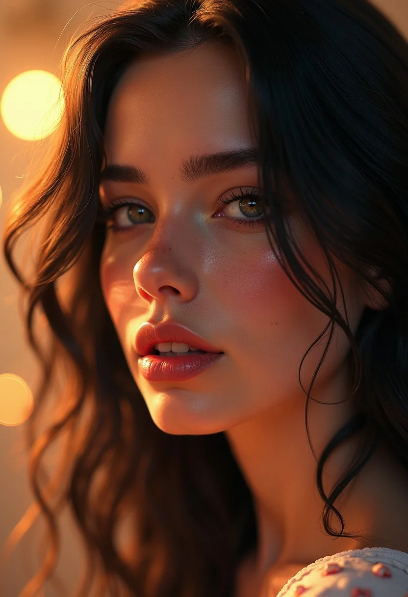 hyperrealistic digital painting by Jeremiah Ketner, shallow depth of field, bokeh, incredibly detailed, real, photshoot, woman