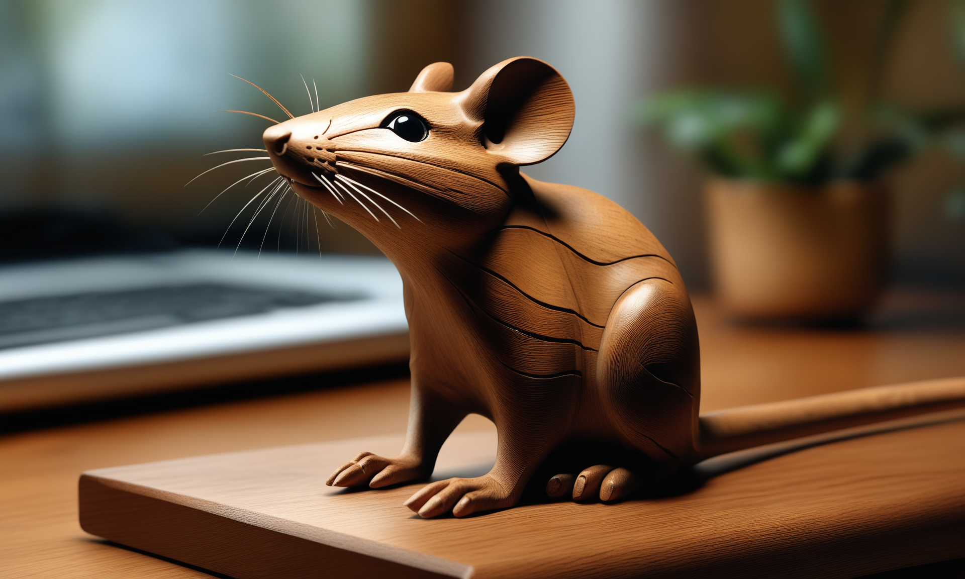 <lora:woodcarvingcd_xl-000005:0.8>,a statue of a rat made of wooden in office scene,woodcarvingcd_xl,wood carving,indoors,chinese zodiac,wooden table,cutie,cute,still life,animal statue,front view,facing viewer,looking at viewer,(Unbelievable Digital Artwork:1.3),fine art,CGSociety,ArtStation,master works, emotional, harmonious, high budget, moody, epic, gorgeous, perfect lighting, realistic, photorealistic, photographic, photo (medium),real, moody lighting, volumetric lighting, reality ray tracing, 8K, HDR, UHD, masterpiece, best quality, highly detailed, high resolution, finely detail, extremely detailed, ultra detailed, wallpaper