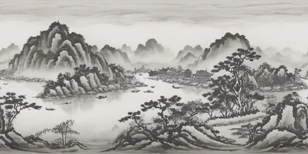 360panorama,<lora:山水-000001:1.2>,(sphere panorama:1.5),<lora:HMSG360å
¨æ¯XL-V1.0:0.8>,Chinese landscape,ink wash painting,monochrome,spherical panorama,white margins top and bottom,tranquil traditional scenery,serene mountains and rivers,classical pavilions,misty atmosphere,ink on rice paper effect,digital ink,subtle ink gradations,ultra-high resolution,pure natural beauty,ancient charm,360-degree panoramic view,harmonious natural elements,without modern elements,