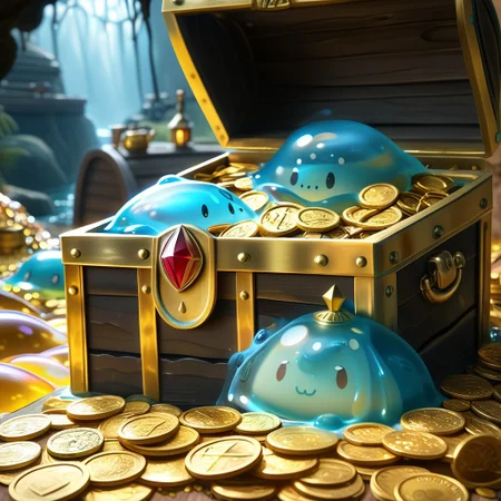 chalice made out of slime, fancy cup made out of slime, fancy chalice made out of slime, Detailed chalice made out of gold slime, Gem-studded slime chalice, multi-colored gems made out of slime, in a room of treasure made out of slime, gold coins and bars made out of slime, wood-like treasure chest made out of slime, wood-colored slime chest,
treasure-room, treasure, treasure chest, gemstone, coins, gold bars, gold pile,
everything made of slime, No simple background,
((translucent slime)), ((transparent slime)), (bioluminescent slime), sl1m3, slime, ais-blmn, watce, je11y, thickwater, great lighting, ral-lava, even lighting, no bright spots,