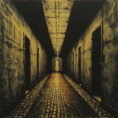 walk, tunnel, Anatolian lands, prison, doors, corridors, searching, landscape, doors, oriantal, techno, cell, hope, prison, ,8k, master piece, Cinematic, Beautiful Lighting, trending on Devianart, surreal Art, Fantasy, Digital Art, Impressionistic, Surrealist,