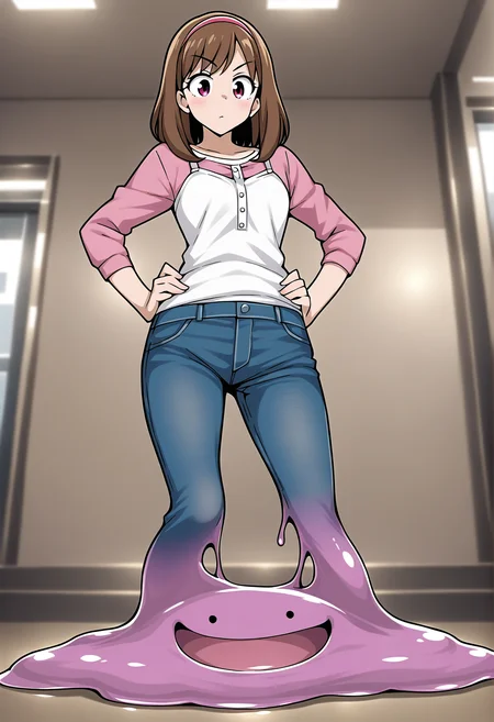 transformed ditto, slimification, melting,
masterpiece, general,
1girl, hands on own hips, casual
<lora:Illustrious_slimification_transformed-ditto_batch1_dim2_a1_epoc60_step5760_adjusted:1>