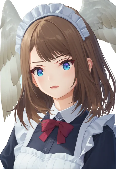 score_9, score_8_up, score_7_up, 1girl, solo, maid, eunie, blue eyes, medium hair, head wings, white background<lora:eunie xl 065:1>