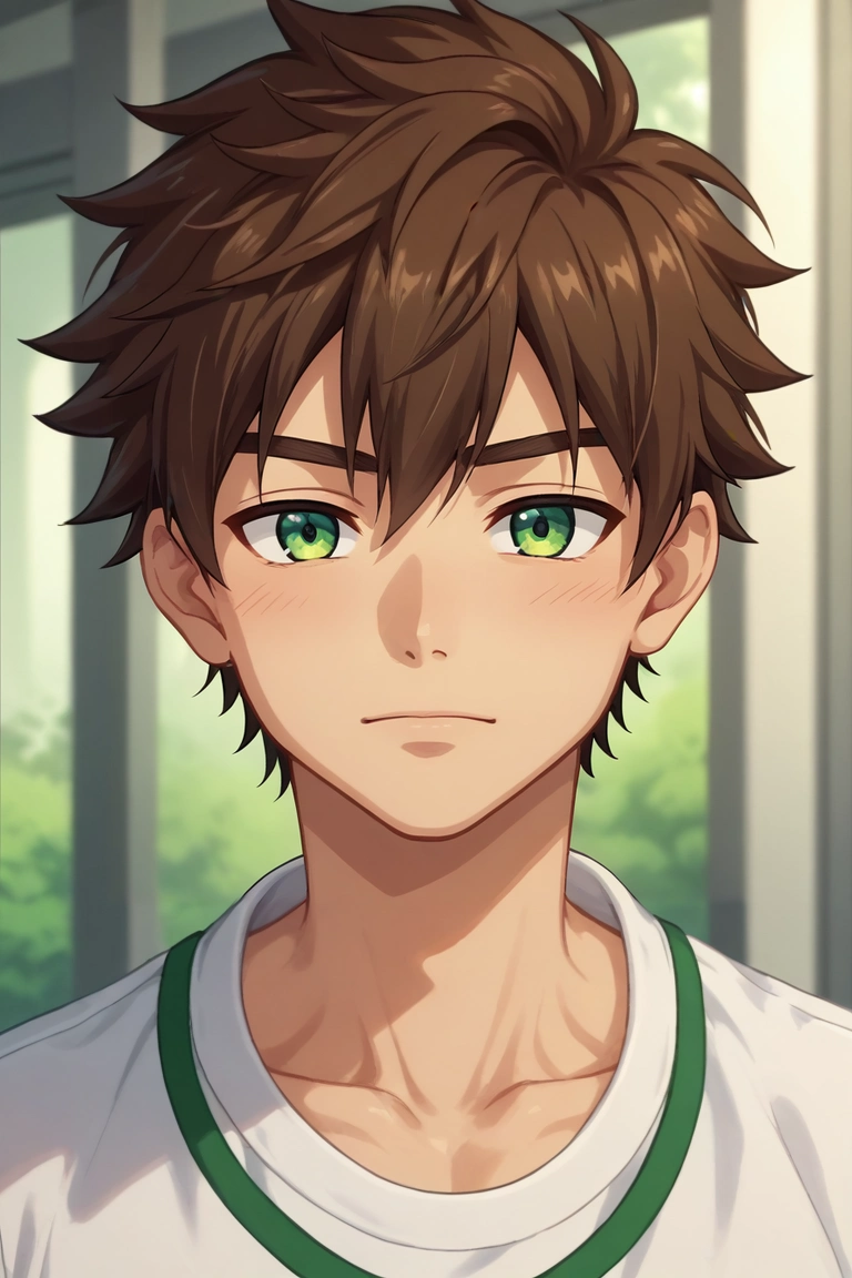 score_9, score_8_up, score_7_up, , rating_safe, intricate details, anime screencap, , , looking at viewer, depth of field, 1boy, solo, male focus, <lora:keitaro_nagame_pony:0.82>, keitaro_nagame, brown hair, green eyes, short hair, , , , , <lora:sdxl_lightning_8step_lora:1>