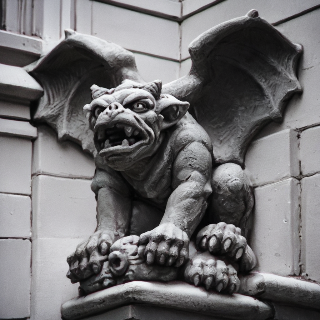 score_9, score_8_up, score_7_up, score_6_up, score_5_up, score_4_up, source_anime,  Gargoyles, creature, monochrome