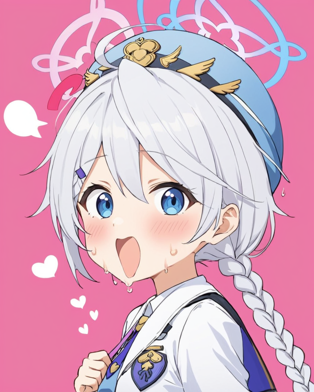 kirino \(blue archive\),1girl, solo, tongue_out, open_mouth, saliva_trail, ahoge, blush, pink_background, speech_bubble, sweat, white_pupils, beret, heart, twin_braids
<lora:kirino_(blue_archive)_image172_2023-12-01:1>halo. gorgeous,key visual, vibrant, studio anime,award-winning, professional, highly detailed,high budget, cinemascope
