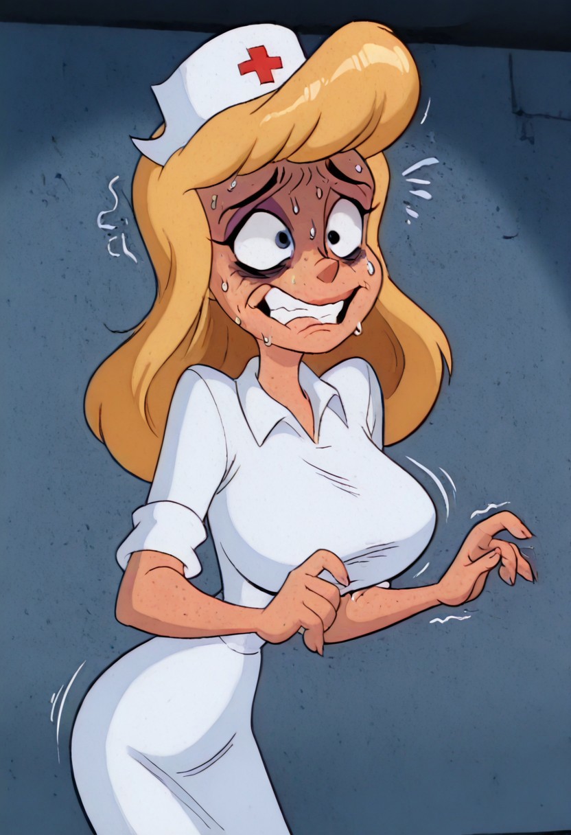 masterpiece, best quality, amazing quality, absurdres,(((((white background))))), (((hellonurse))), (((angry))), (((offending^2))),((((straining)))), ((((deep neckline)))),((((((extremely embarrassing))))),((((extremely rabiding)))),((((((raging)))))),(surprised:2), (smirk:2),(EXCITED:2),(nervous:4),(((((((envying:1.5))))))),(mad:1.5),(grin:1.5),((((twisting)))),((((((extremely malicing)))))),blonde hair, teal eyes, (((1girl))), alone, (big breasts:1.5),((((slim body))))),eyeshadow, twerking,((((tight dress)))), ((((white nurse dress)))), Heloise Nerz, hellonurse, dirty, detailed body, detailed face, highly detailed body, highly detailed face, dynamic pose, posing, ((((((angsty))))), (((((furious)))))), (((((submissive)))))), 1girl, dirty messed burnt blonde  hair, wounds, hit herself,  selfharm,terror,((((fear)))), wounds on face, wounds on body, extreme amount of wounds, wounds everywhere, (((((bags under eyes))))),  bags under eyes, shiners, stupid, dumb, extremely stupid, extremely dumb, no brain, brain damage, stupid blonde, extremely stupid blonde,  blue eyes, eye twitching, nervous eye twitching, extremely hard eye twitching, totally burnt hair, sexy, (horny:2),scared, in love, extremely dirty dress, hardly beaten fifty times, confused, humiliated face, depressed face, black eyes,  extremely broken heart, wall eyes, shaggy hair,smashed mouth, crazy emotion, narrow waist