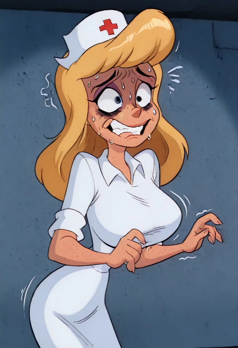 masterpiece, best quality, amazing quality, absurdres,(((((white background))))), (((hellonurse))), (((angry))), (((offending^2))),((((straining)))), ((((deep neckline)))),((((((extremely embarrassing))))),((((extremely rabiding)))),((((((raging)))))),(surprised:2), (smirk:2),(EXCITED:2),(nervous:4),(((((((envying:1.5))))))),(mad:1.5),(grin:1.5),((((twisting)))),((((((extremely malicing)))))),blonde hair, teal eyes, (((1girl))), alone, (big breasts:1.5),((((slim body))))),eyeshadow, twerking,((((tight dress)))), ((((white nurse dress)))), Heloise Nerz, hellonurse, dirty, detailed body, detailed face, highly detailed body, highly detailed face, dynamic pose, posing, ((((((angsty))))), (((((furious)))))), (((((submissive)))))), 1girl, dirty messed burnt blonde hair, wounds, hit herself, selfharm,terror,((((fear)))), wounds on face, wounds on body, extreme amount of wounds, wounds everywhere, (((((bags under eyes))))), bags under eyes, shiners, stupid, dumb, extremely stupid, extremely dumb, no brain, brain damage, stupid blonde, extremely stupid blonde, blue eyes, eye twitching, nervous eye twitching, extremely hard eye twitching, totally burnt hair, sexy, (horny:2),scared, in love, extremely dirty dress, hardly beaten fifty times, confused, humiliated face, depressed face, black eyes, extremely broken heart, wall eyes, shaggy hair,smashed mouth, crazy emotion, narrow waist