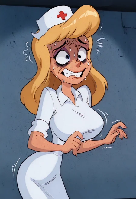 masterpiece, best quality, amazing quality, absurdres,(((((white background))))), (((hellonurse))), (((angry))), (((offending^2))),((((straining)))), ((((deep neckline)))),((((((extremely embarrassing))))),((((extremely rabiding)))),((((((raging)))))),(surprised:2), (smirk:2),(EXCITED:2),(nervous:4),(((((((envying:1.5))))))),(mad:1.5),(grin:1.5),((((twisting)))),((((((extremely malicing)))))),blonde hair, teal eyes, (((1girl))), alone, (big breasts:1.5),((((slim body))))),eyeshadow, twerking,((((tight dress)))), ((((white nurse dress)))), Heloise Nerz, hellonurse, dirty, detailed body, detailed face, highly detailed body, highly detailed face, dynamic pose, posing, ((((((angsty))))), (((((furious)))))), (((((submissive)))))), 1girl, dirty messed burnt blonde hair, wounds, hit herself, selfharm,terror,((((fear)))), wounds on face, wounds on body, extreme amount of wounds, wounds everywhere, (((((bags under eyes))))), bags under eyes, shiners, stupid, dumb, extremely stupid, extremely dumb, no brain, brain damage, stupid blonde, extremely stupid blonde, blue eyes, eye twitching, nervous eye twitching, extremely hard eye twitching, totally burnt hair, sexy, (horny:2),scared, in love, extremely dirty dress, hardly beaten fifty times, confused, humiliated face, depressed face, black eyes, extremely broken heart, wall eyes, shaggy hair,smashed mouth, crazy emotion, narrow waist