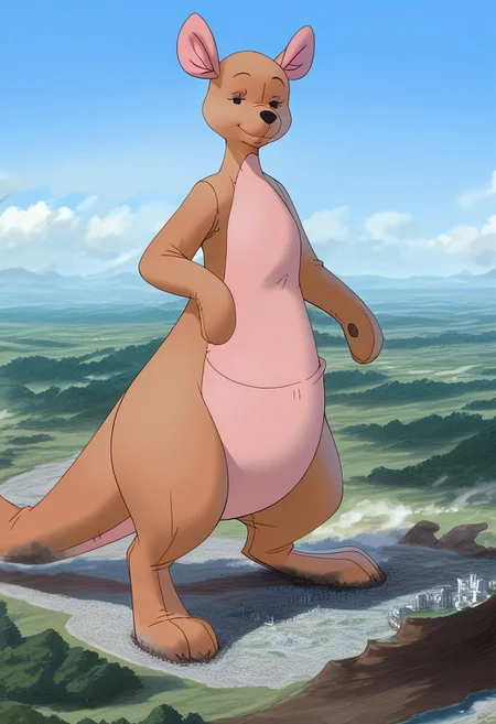 Safe_pos, score_9, score_8_up, score_7_up, detailed face, best quality, 1girl, solo, masterpiece, detailed background, beautiful, detailed eyes, mature female, giantess, macro
side view, lien,
1girl, furry female, solo, WtPKangav2, semi-anthro, female, kangaroo, brown fur, black eyes kangaroo paws, three toes, kangaroo tail, living plushie, animate inanimate. seams, full body view,
standing, seductive pose, light smile, narrowed eyes, expansion,
long river, skyline, cityscape, destroyed cityscape, earthquake, steam, fog, craters