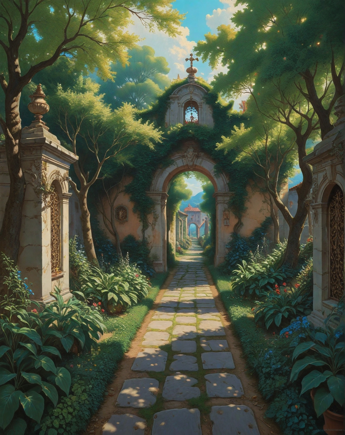 Renaissance style, Baroque, anime artwork Camille Pissarro (pastoral harmony), Beech hedge maze with gravel paths, stone boundary marker worn, abandoned pencil factory,firecrest flitting branches.,
<lora:Wild_Anime_2025:0.7>,
<lora:风格:0.7> style11,
<lora:extremely_detailed:0.7> extremely detailed ,
<lora:aidmaImageUpgraderSDXL-v0.3:0.5> aidmaImageUpgrader,
<lora:add-detail-xl:0.7>,
<lora:HyperdetailedColoredPencilIl:0.3>  ArsMJStyle, Colored pencil hyperdetailed realism, . anime style, key visual, vibrant, studio anime,  highly detailed, Fantasy painting art style, imaginative, dynamic composition, professional-grade execution, creates immersive world and landscape, painterly, epic, magical, dramatic, exuberant, grandeur, baroque art, oil painting art style from Renaissance period, masterful composition, Renaissance mood, renaissance oil painting, brush strokes, Realistic, perspective, light and shadow, religious or mythological themes, highly detailed