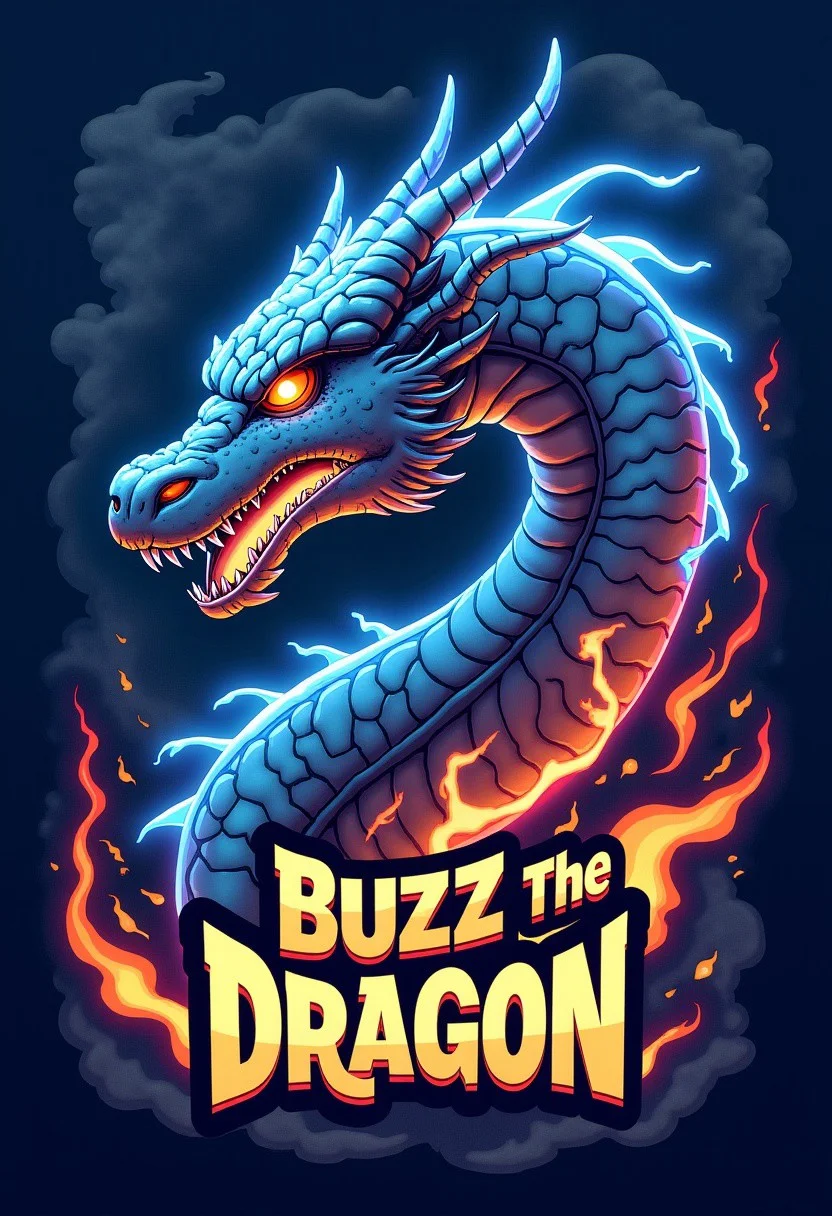 Lightning Dragon with the text: "Buzz the Dragon"
