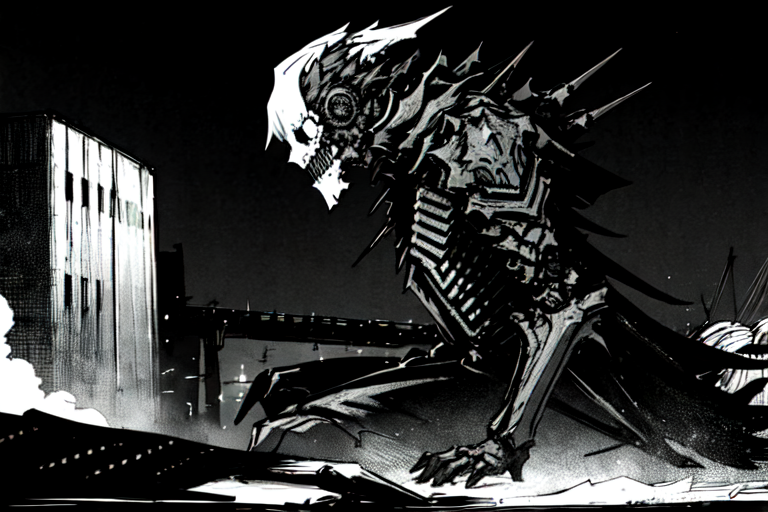 highly insanely detailed, masterpiece, top quality, best quality, highres, 4k, 8k, RAW photo, (very aesthetic, beautiful and aesthetic),  
tsutomu nihei,nihei_tsutomu,blame!,blame gakuen!,abara,TNstyle,sidonia_no_kishi,cables,tubes,industrial pipes,walkway,foggy,bones,buildings,fence,concrete walls,metal walls,light particles,dark sky,black sky,bridge,wire,gauna,gauna mech,letterboxed,toha heavy industries,clouds,tentacles,dome,dark background,open space,dystopia,destroyed,cyberpunk,empty, 
<lora:ABARA:0.7>, 
(1girl:1.3), 
solo focus, 
pure blue background,pure yellow background,(solid color background),âââ