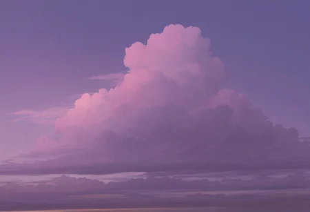 no humans, purple sky, cloud focus, masterpiece, modern