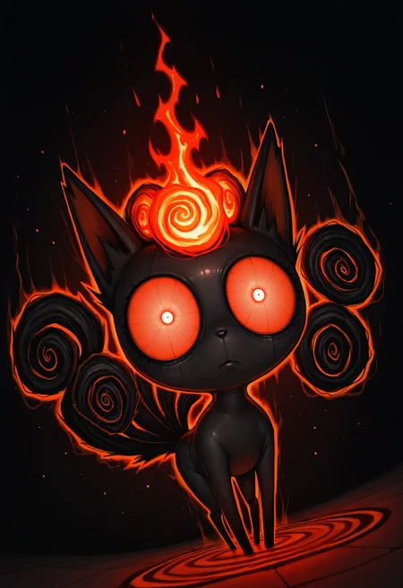 (masterpiece, high_quality, newest, very aesthetic, amazing_background, magic, magic_user, glint, creepy_cute, dark_aura, dutch_angle, light_particles, vibrant, realism, dot_nose, surreal, fisheye, 3D)
wb-illu, masterpiece, best quality, vulpix, fire)