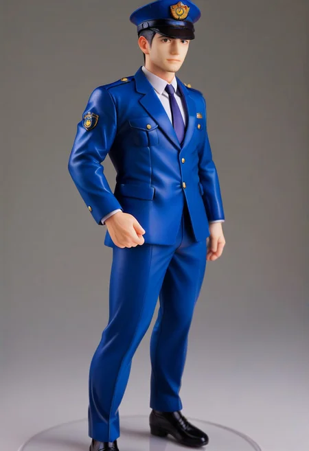 score_9, score_8_up, score_7_up, score_6_up, solo male, adult, mature, masculine, manly, handsome, charming, alluring, standing, upper body, dutch angle, cowboy shot, asian man, black hair, short hair, (facial hair, stubble), clothing focus, male Japanese Winter Police Uniform, Japanese Winter Police Uniform, HannekenJpPcWt01, formal uniform,white collared shirt, dark blue necktie, dark blue formal jacket, rank insignia, Japanese police emblem, dark blue pants, aiguillette, black shoes, dark peaked cap, perfect anatomy, perfect proportions, best quality, masterpiece, high_resolution, high quality, best quality, best aesthetic, absurdres, male focus