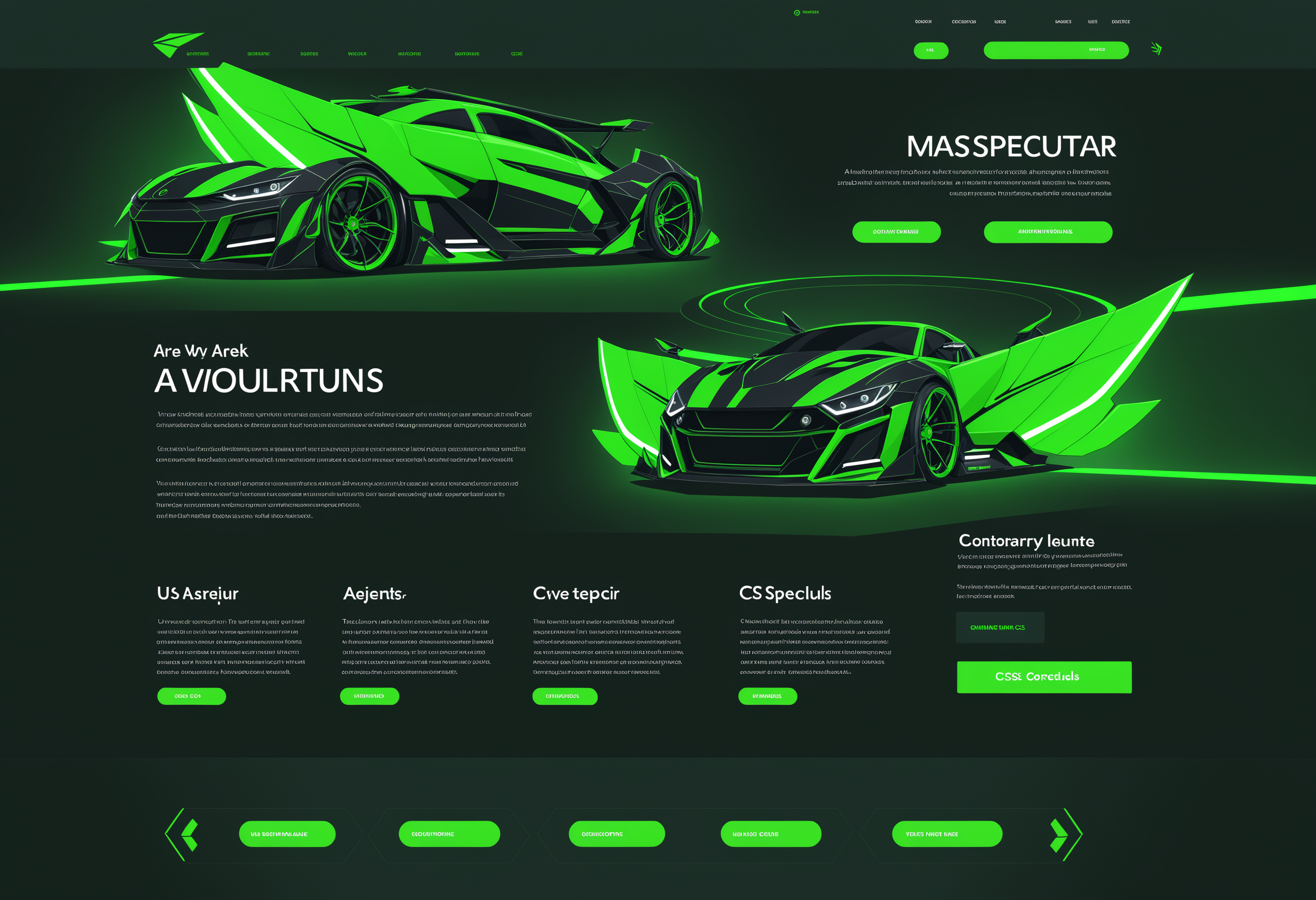 UI-UX Style, a website layout, mmorpg website, specular highlights, contemporary and modern layout, black and green theme, easy on the eyes, vibrant and fun, responsive, bootstrap and CSS compatible, aero elements, no humans, masterpiece, best quality, <lora:UiUX-SDXL:0.5>