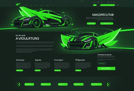 UI-UX Style, a website layout, mmorpg website, specular highlights, contemporary and modern layout, black and green theme, easy on the eyes, vibrant and fun, responsive, bootstrap and CSS compatible, aero elements, no humans, masterpiece, best quality, <lora:UiUX-SDXL:0.5>