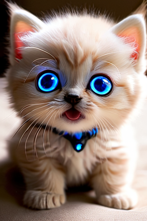 cute, toy, electric blue glowing eyes