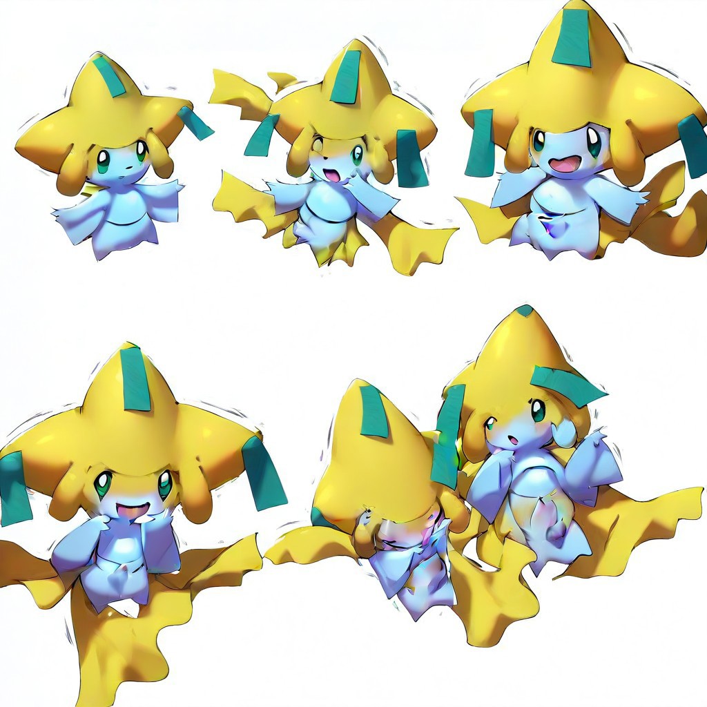 full-length digital artwork of a woman morphing into a jirachi, Score_9,score_8_up, score_7_up, breast expansion, (looking pleasured, transformation sequence, comic,source_furry, solo, dof, full-length portrait, white background, <lora:POKEMONL_JIRACHI:1> jirachi, pokemon (creature), cute, furry, her body convulses, futa, futa transformation,